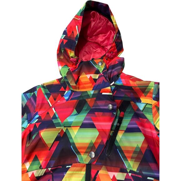2010s Gsou Snow Geometric 10K Waterproof Ski Jacket snowboard winter Small - Picture 13 of 16